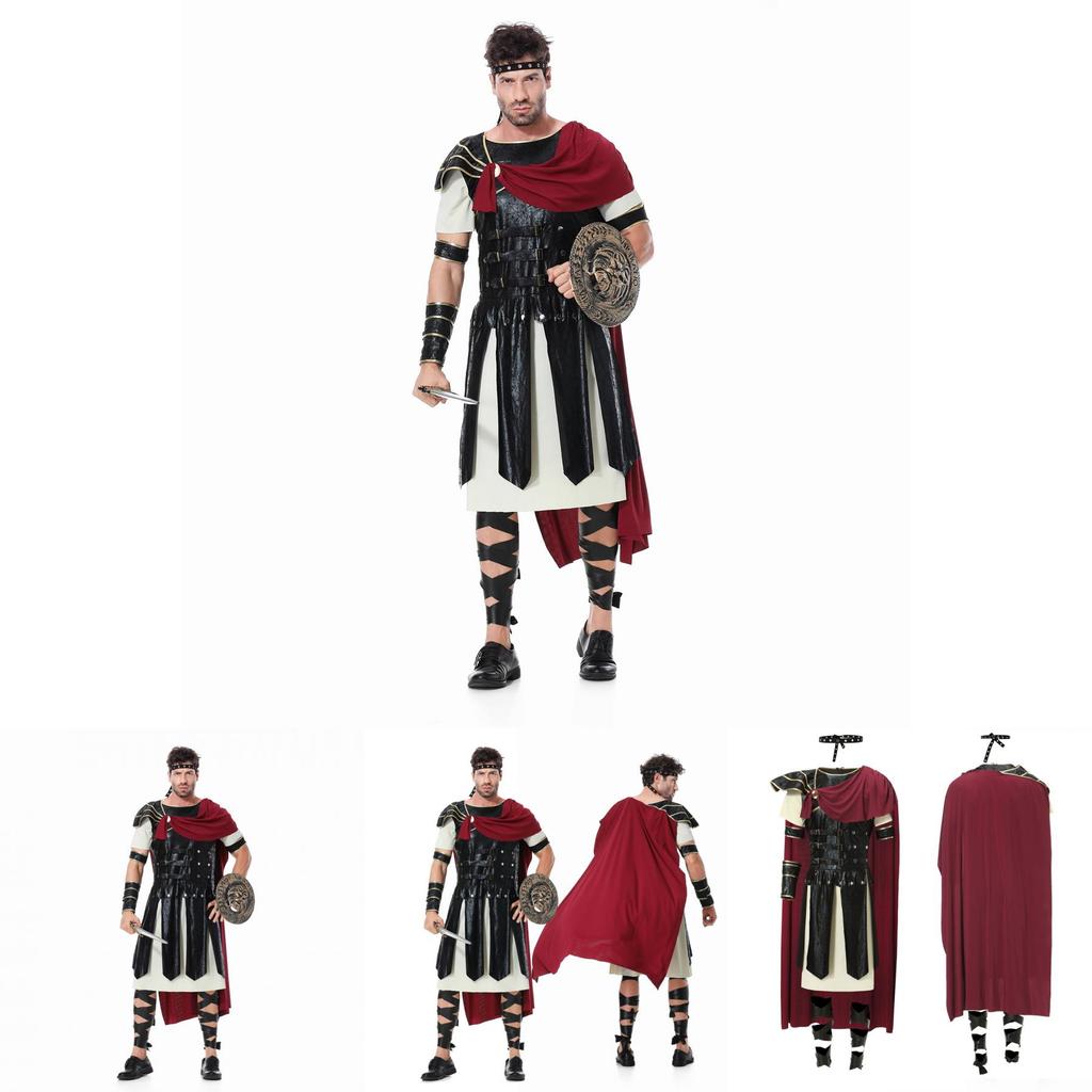 Halloween Roman Warrior Costume For Stage Performances With Cotton Blend Fabric