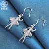 925 Sterling Silber Tanzendes Mädchen Tropfenohrring Schmuck