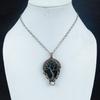 Rough Black Tourmaline Gemstone Pendant 999 Copper Wire Wrapped Jewelry, Handmade Antique Pendant Jewelry, Gift For Mother