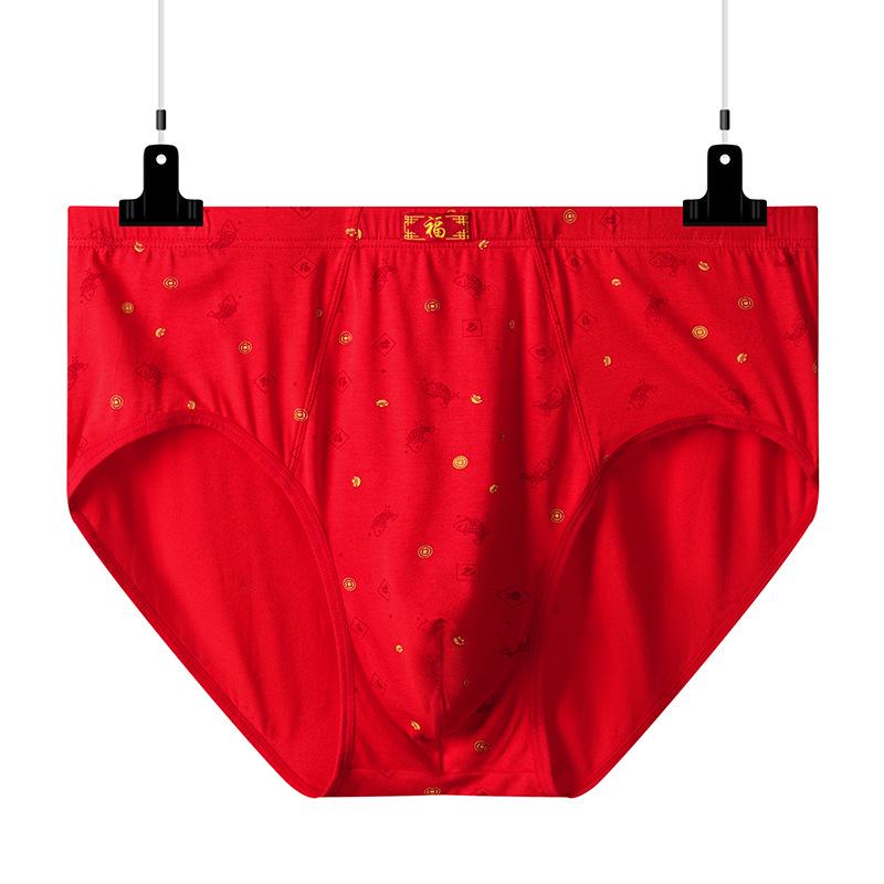 Fat Man Modal Men's Mid-High Waist Plus Size Loose Briefs - Spring & Summer Style