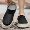 Mesh Closed Toe Sandals Slides Half Shoes For Men Mules Slip On Flats Outdoor Backless Loafers Slippers Semi-Drag Casual Shoes