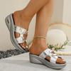 Fashion Women Sandals 2025 Casual Slingbacks Sandals Summer Lightweight Slides Women Glitter Wedge Platform Comfortable Shoes for Women