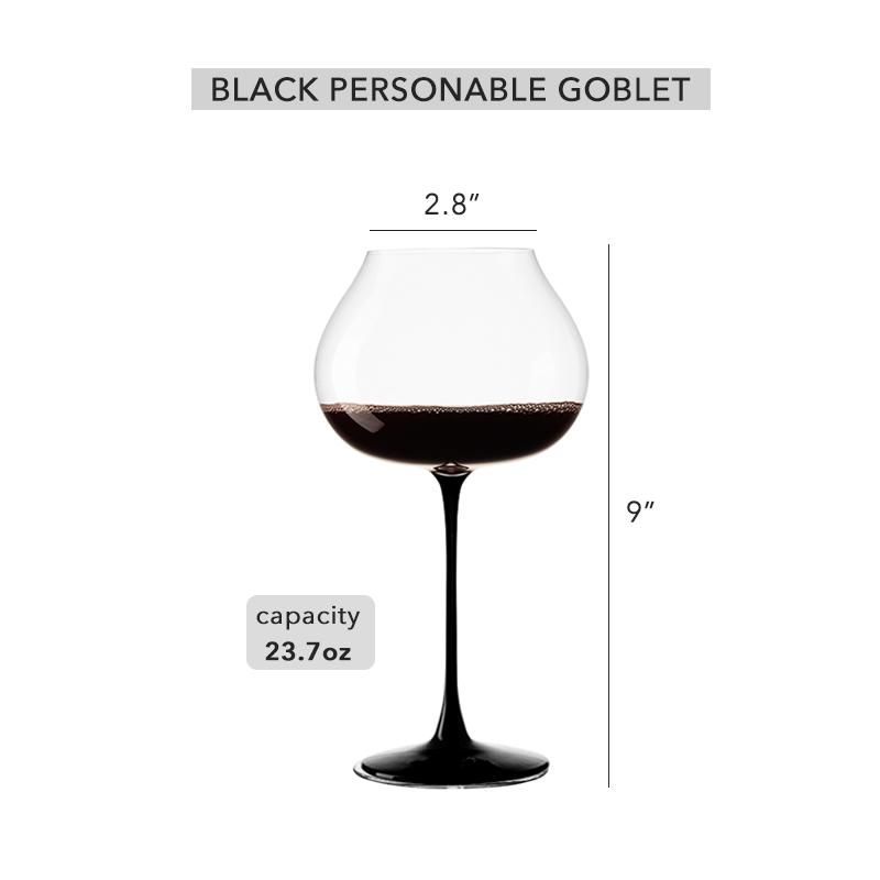 

Черные ультратонкие бокалы для красного вина ручной работы с длинной ножкой, дегустационный хрустальный бокал без свинца, уникальный подарок на свадьбу