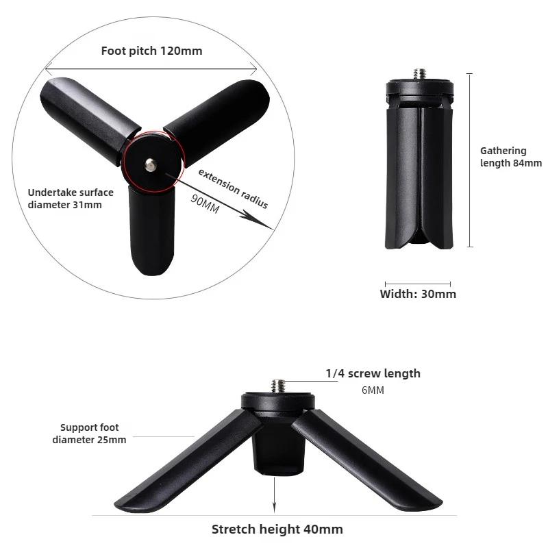 Portable Mini Table Tripod Stand Desk Tripod with 1/4'' Screw for Gopro Camera Video Vlog Grip Panel Ring Light Phone Gimbal