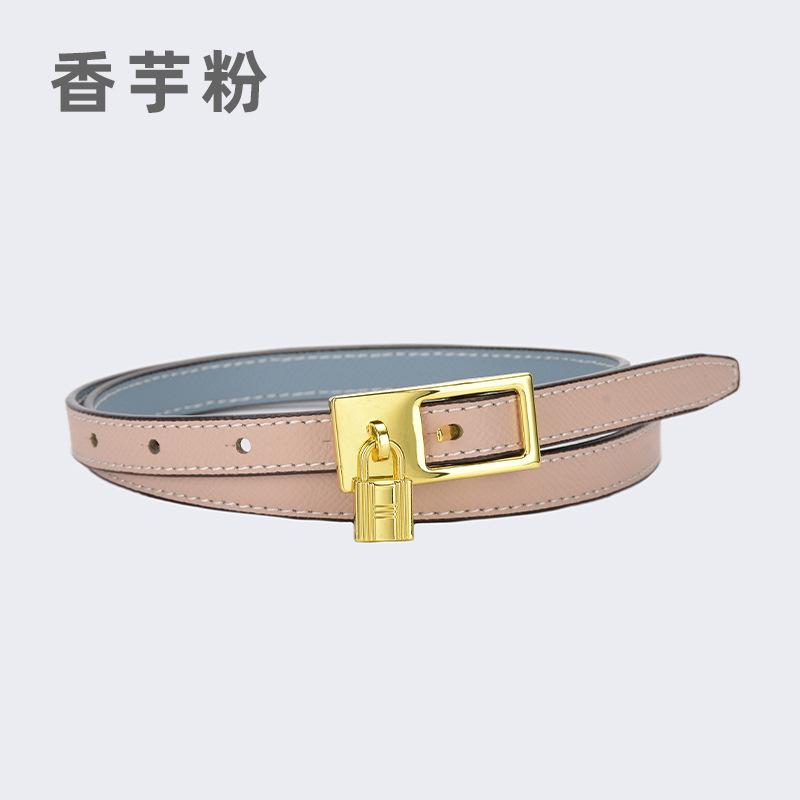 

Чотири сезони Доступний Новий Ремінь Жіночий Модний Ремінь з Коров ячої Шкіри Голова з Замком Пряжка-Голка Вільно Регульований Штани Сумка Універсальний Тонкий Ремінь 105cm