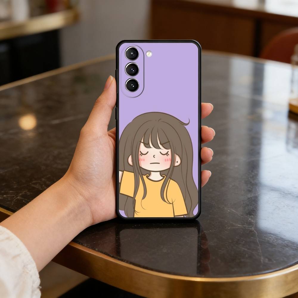 

Cute Cartoon Couple Phone Case For Samsung S25,24,23,22,30,21,10,9,Ultra,Plus,Lite,FE,4,5 G Soft Black Case Samsung S22ULTRA5G