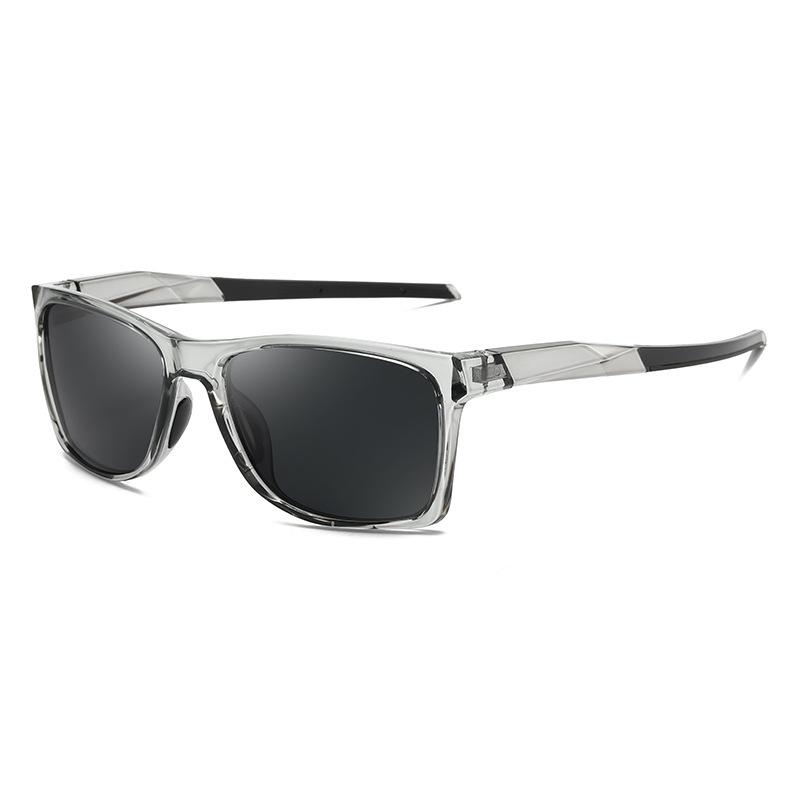 Nouveaux Lunettes de Soleil Polarisées Ultra Légères Carrées pour Hommes Antidérapantes Grande Monture Moulage par Injection Bicolore Lunettes de Conduite Cyclisme