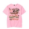 Men T-shirt To Ride on A Horse Is To Fly Without Wings Kawaii T Shirt Men Women Tshirt Horse Girls Graphic Male Classic T-shirt