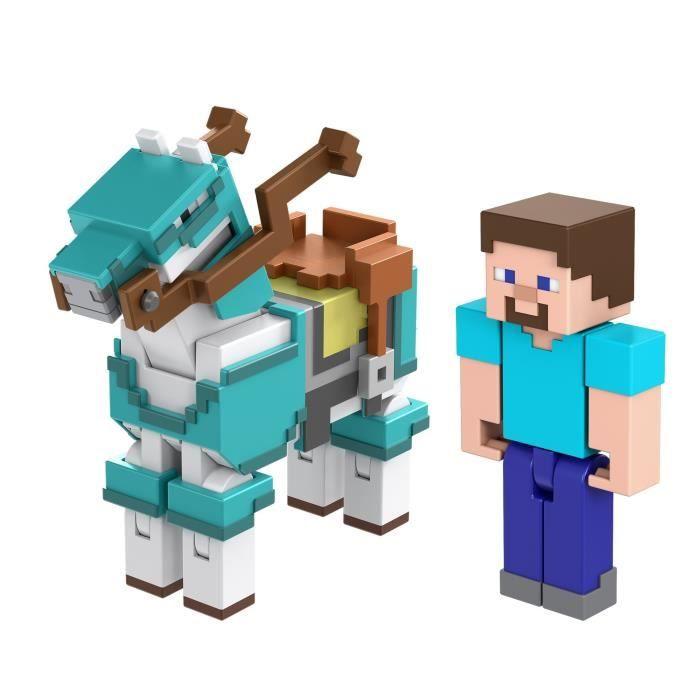 Figurines Minecraft - Steve Et Cheval En Diamant - 8cm - Enfant - MINECRAFT