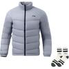 Li-Ning Solid Color Stand Collar Warm Down Jacket Men Outerwear Gray AYMT337-2