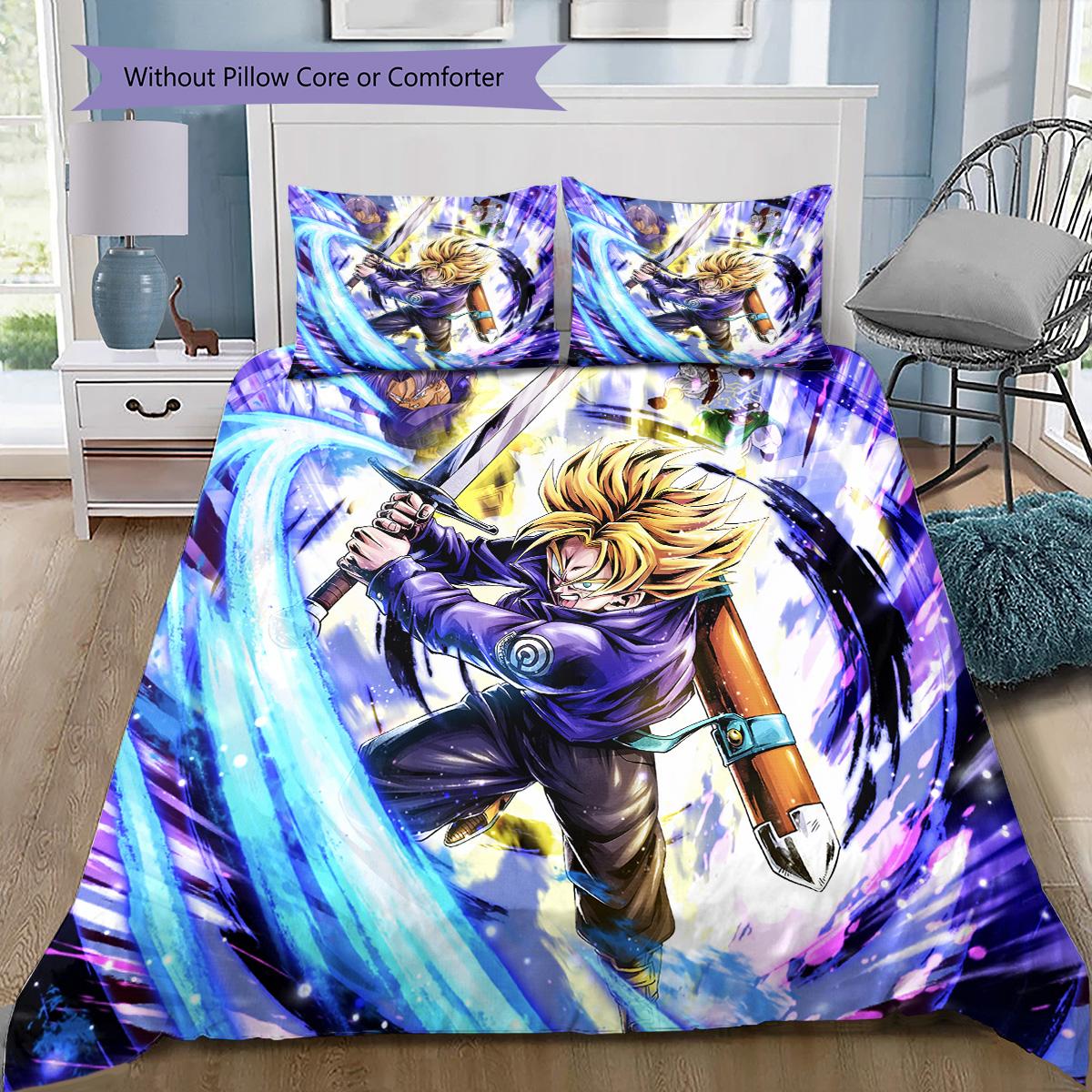 

Trunks Saiyan Bedding Set, 1 Duvet Cover & 2 Pillowcases, Suitable for Home, Ideal Gift for Dragon Ball Fans 135x200cm
