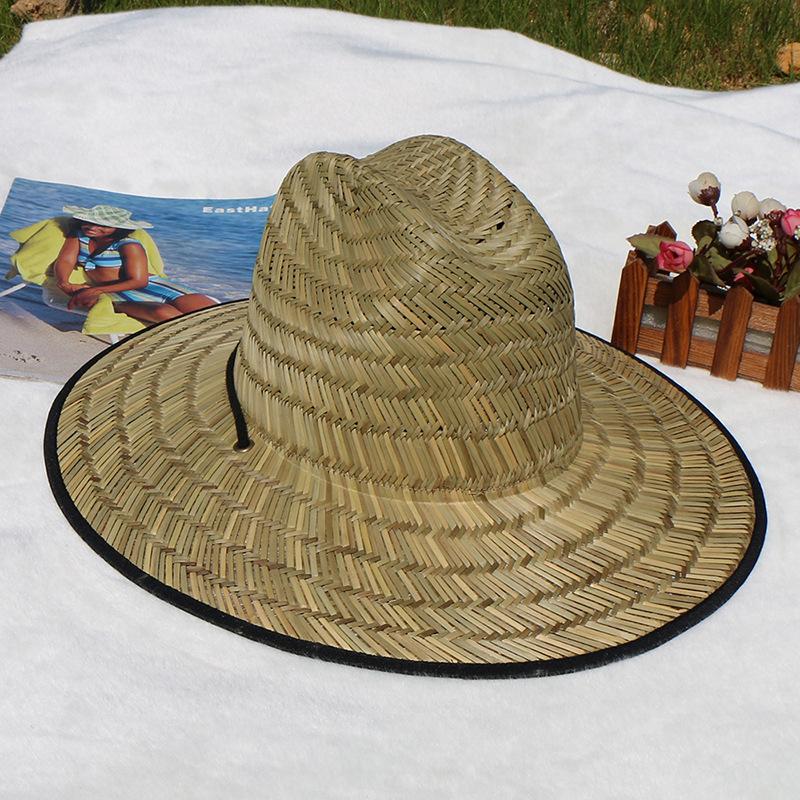 Hollow Grass Hand Woven Big Brim Sun Hat Fishing Hat Travel Seaside Vacation Straw Hat
