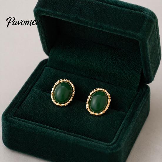 Täglicher Schmuck in Goldton 1 Paar Vintage Ovale Ohrstecker für Damen, Retro Statement Elegante Harz-Edelstein-Ohrringe, Rahmen Klobiger Stein