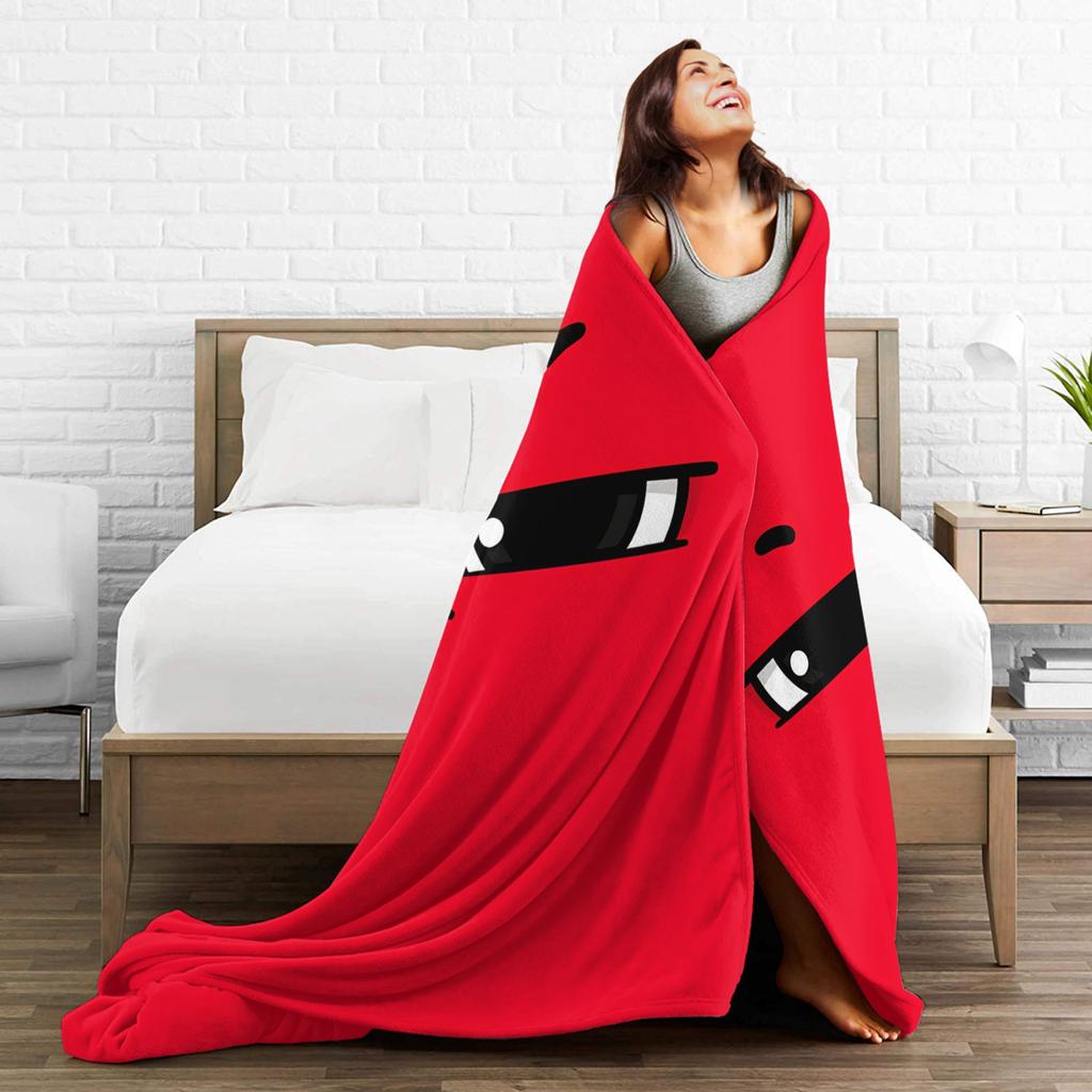 Warm Cozy Throw Blanket Plane Travel An Angry Face And Eyes Funny Meme Blankets Flannel Bedspread For Bedroom Sofa Bed Cover