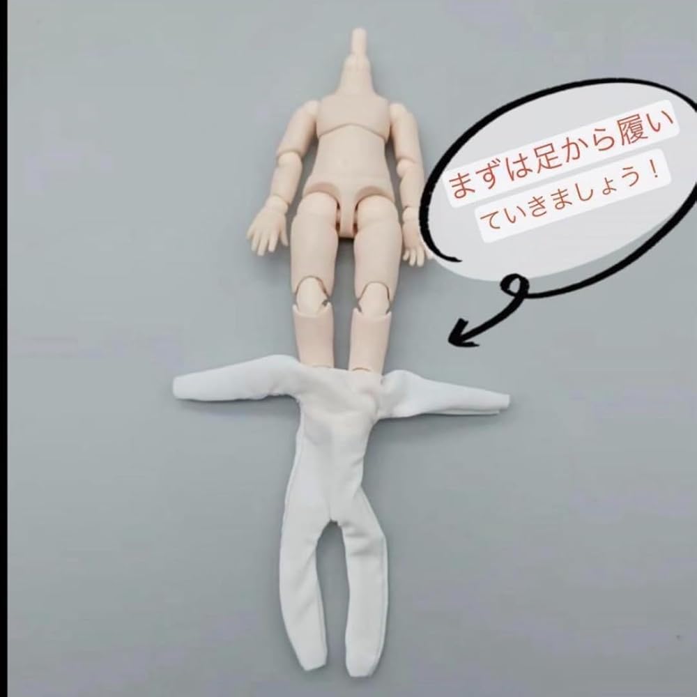 GloryOry Obitsu 11 Color Transfer Prevention Full Body Suit Short Sleeve Long Sleeve Doll Underwear Innerwear for 11cm Obitsu Doll