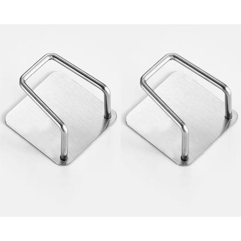 

1/2/4/6 шт. Кухонный держатель для губок из нержавеющей стали, самоклеящаяся сушилка с поддоном, кухонные настенные крючки, органайзер для хранения silvery,2pcs