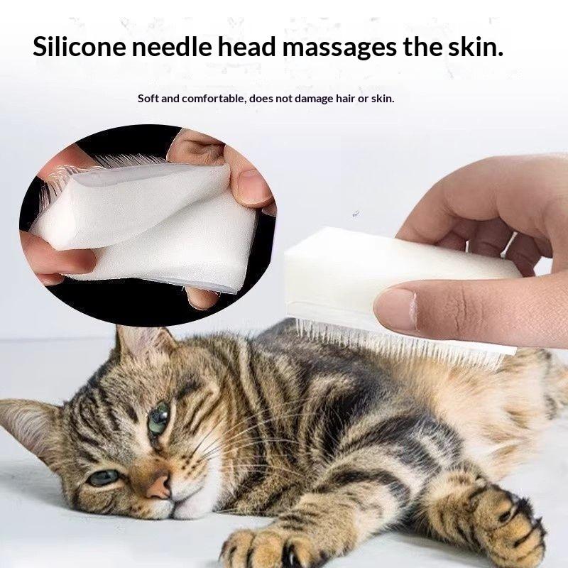 2/5/10Pcs Cat Dog Massage Brush Pet Hair Brush Multifunctional Dust Removal Sponge Cleaning Brush Simulated Cat Tongue Comb