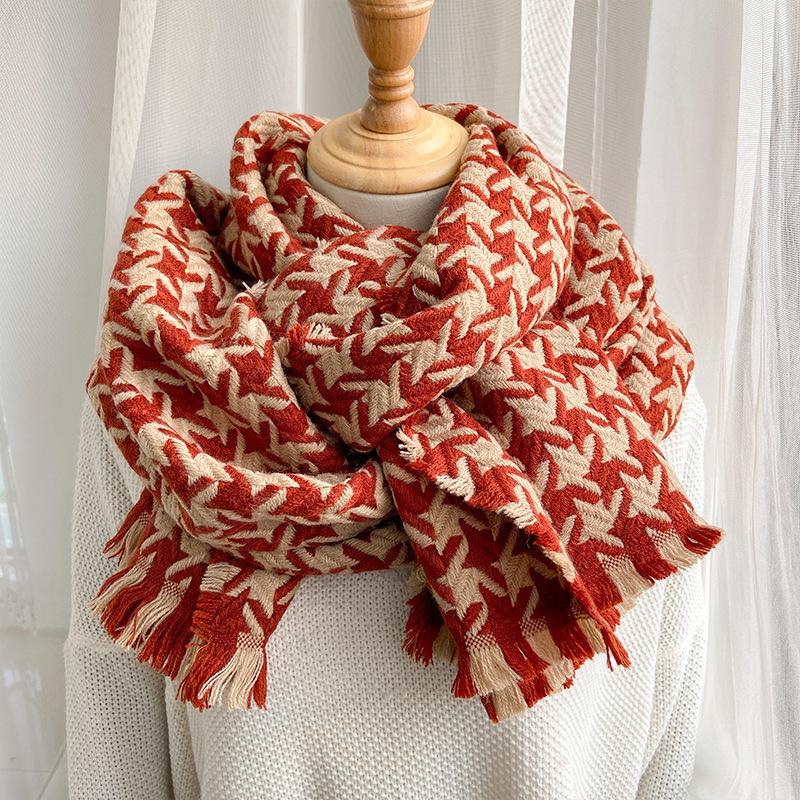 

Зимний шарф в форме тысячи птиц для студенток, универсальный теплый кашемировый утолщенный шарф для женской шали ONE SIZE