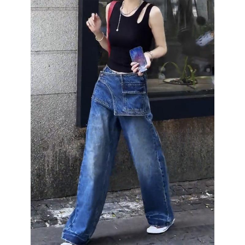 

Women s Plus Size Wide Leg Jeans - Autumn 2025 Retro High Street Style, Loose Fit, Slimming Straight Leg Pants. 5XL