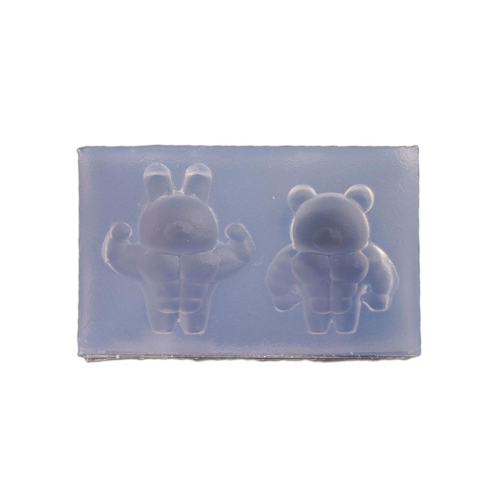 Silikonová forma na dort ve tvaru králíka Miniaturní formičky na pečení ve tvaru medvídka pro přípravu chleba, pěn, čokolády, dekorační nástroj, forma na mýdlo a pryskyřici