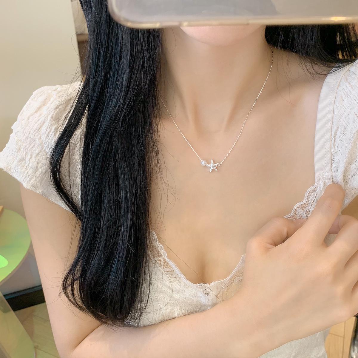 Starfish Pearl Clavicle Necklace - Versatile & Stylish Choker for Women
