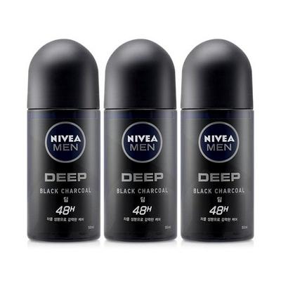 Nivea Men Deep Roll-On Deodorant, 50ml, 3 jednostki