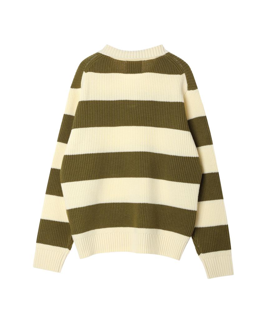 COMONINOZ Stripe Collar Knit [3 Color]