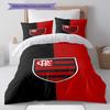 Flamengo Crest Black Red Split Background Print 3 Pieces Duvet Cover Set Brazil Soccer Bedding Bedroom Home Decor Without Pillow Core Comforter