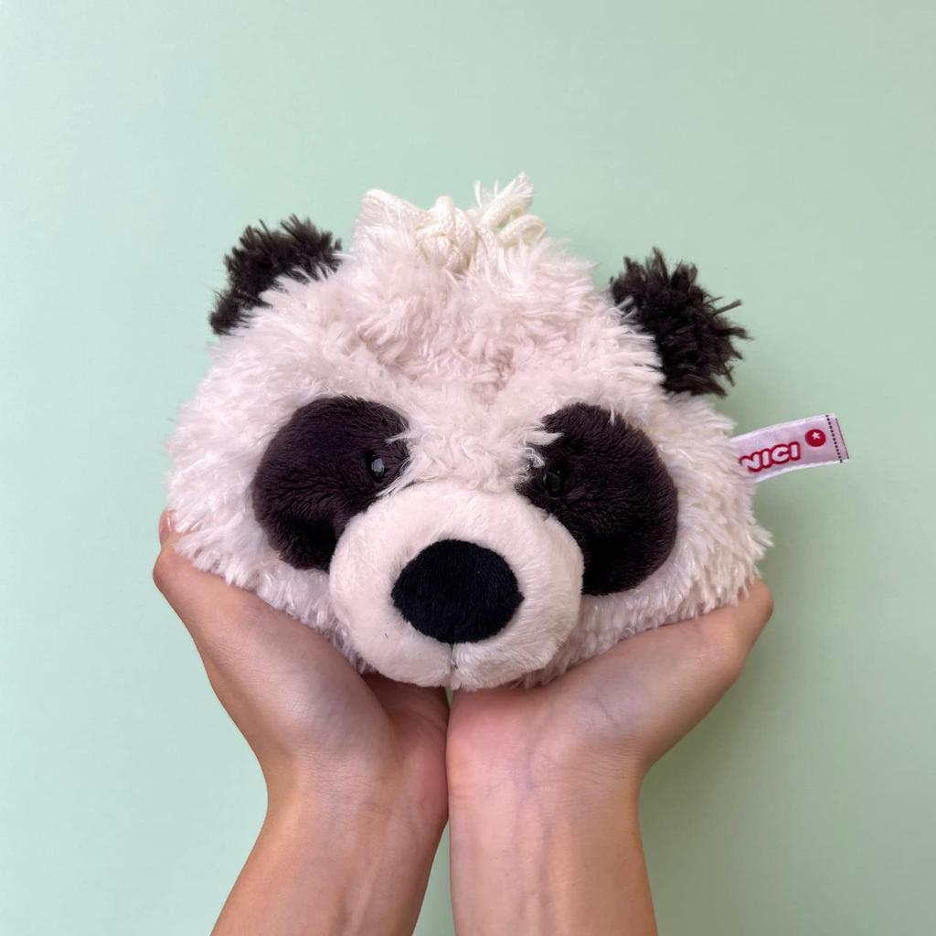 NICI Figure Face Pouch, Panda Drawstring, Black and White, Animal, 3090654