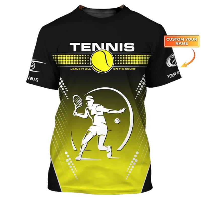Anpassad Namn Tennis T-shirt För Män Kvinnor Heltryck Kortärmad Tennis Sport T-shirts Ny In Casual Oversized Gym T-shirt Toppar