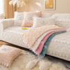 Rose Plush Sofa Cover Autumn Winter Velvet Living Room Sofa Cushion Thickened Warm Soft Sofa Backrest Towel Washable Colourfast