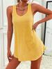 2025 Summer Women's Solid Color U-neck Sleeveless Racerback Camisole Dress – Casual Versatile Short Skirt