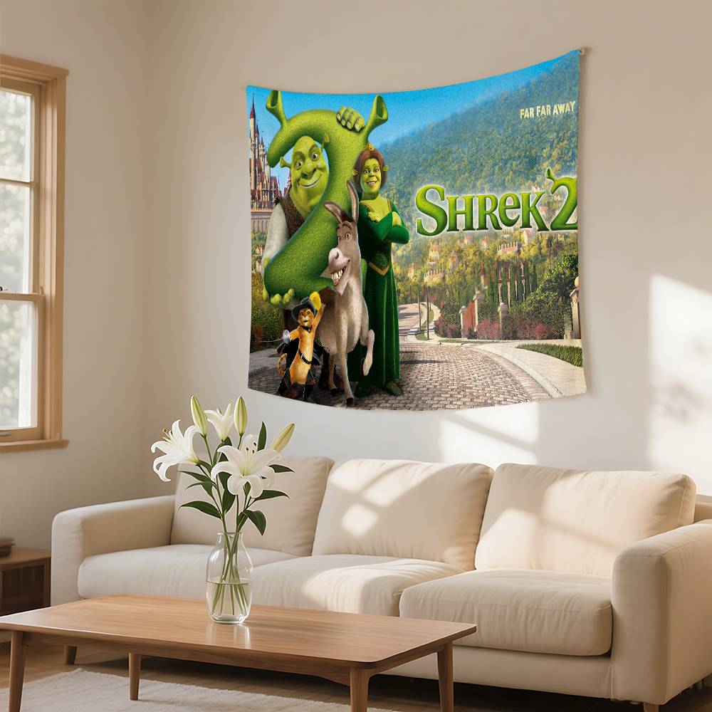 Funny Movie Sshrek Tapestry Wall Hanging Tapestry Art Deco Blanket Curtain Hanging At Home Bedroom Living Room Decor
