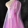 Wide 150cm Encrypted Laser Seven-color Iriered Gauze Fabric Bright Yarn Gradient Color Fabric DIY Organza Clothing Designer