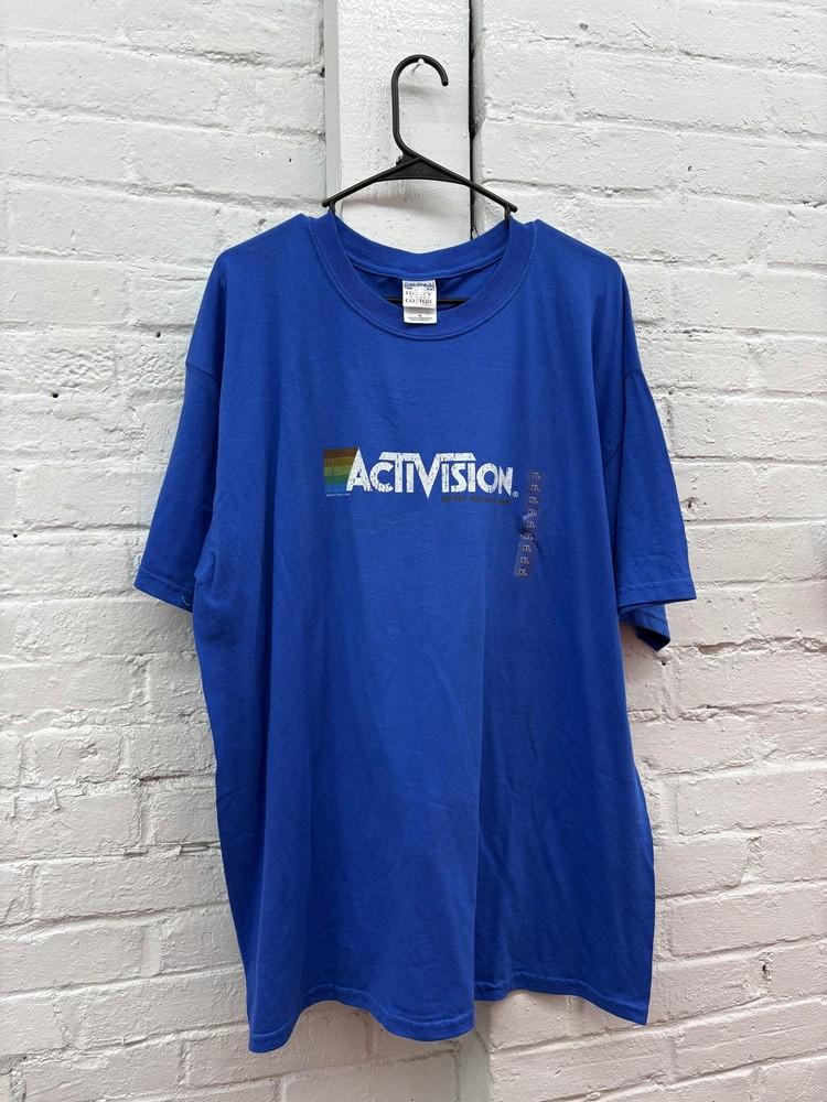 Vintage Activision Shirt Mens XL Blue 2004 Video Game Graphic Tee Retro 00s Unisex T-Shirt XXXL