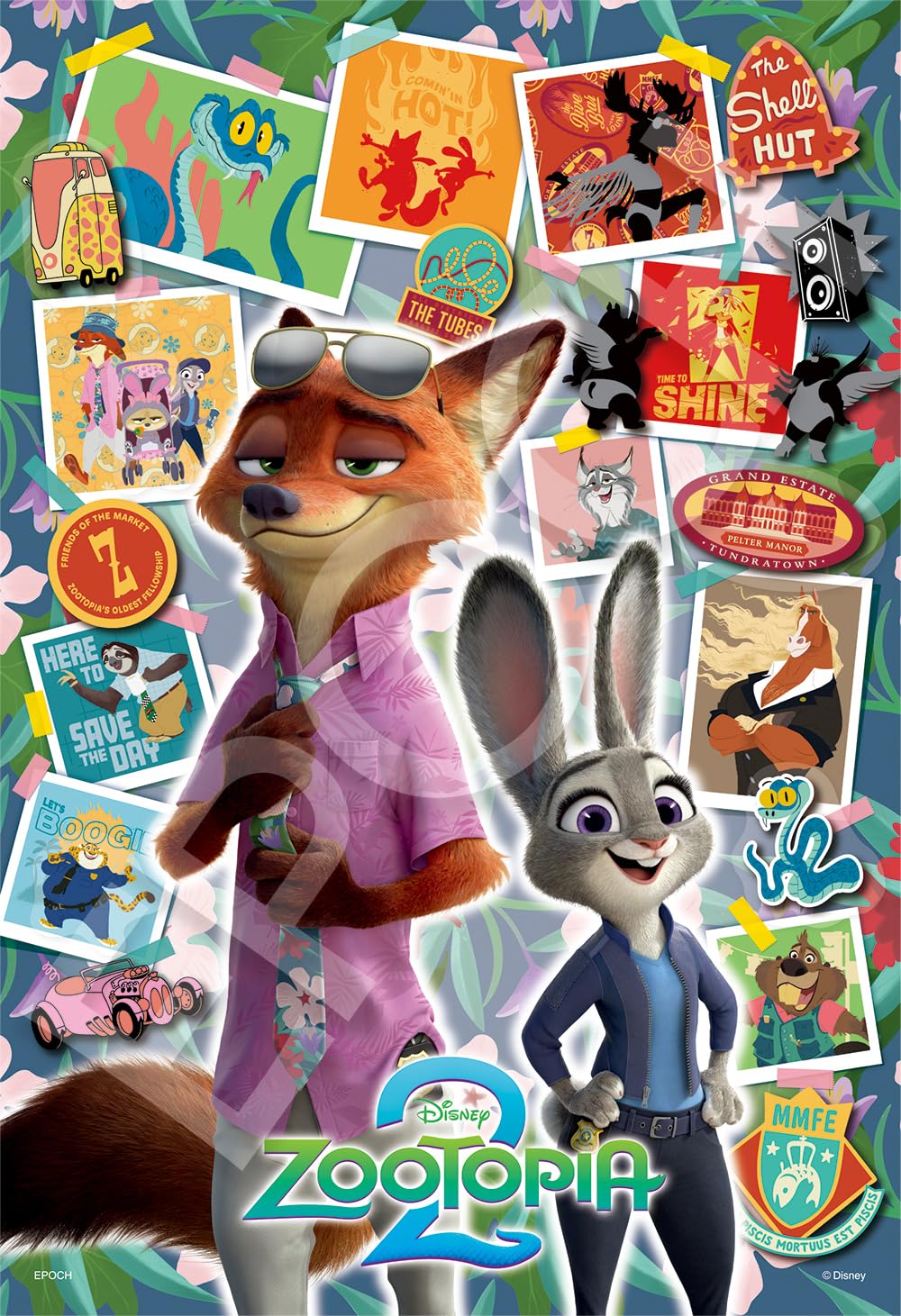 

EPOCH Jigsaw Disney Movie Zootopia 2 Best Buddies Decorative with and Decorative Stickers 300-Piece Puzzle, - (26x38cm), 73-409s, Collage, Glue,