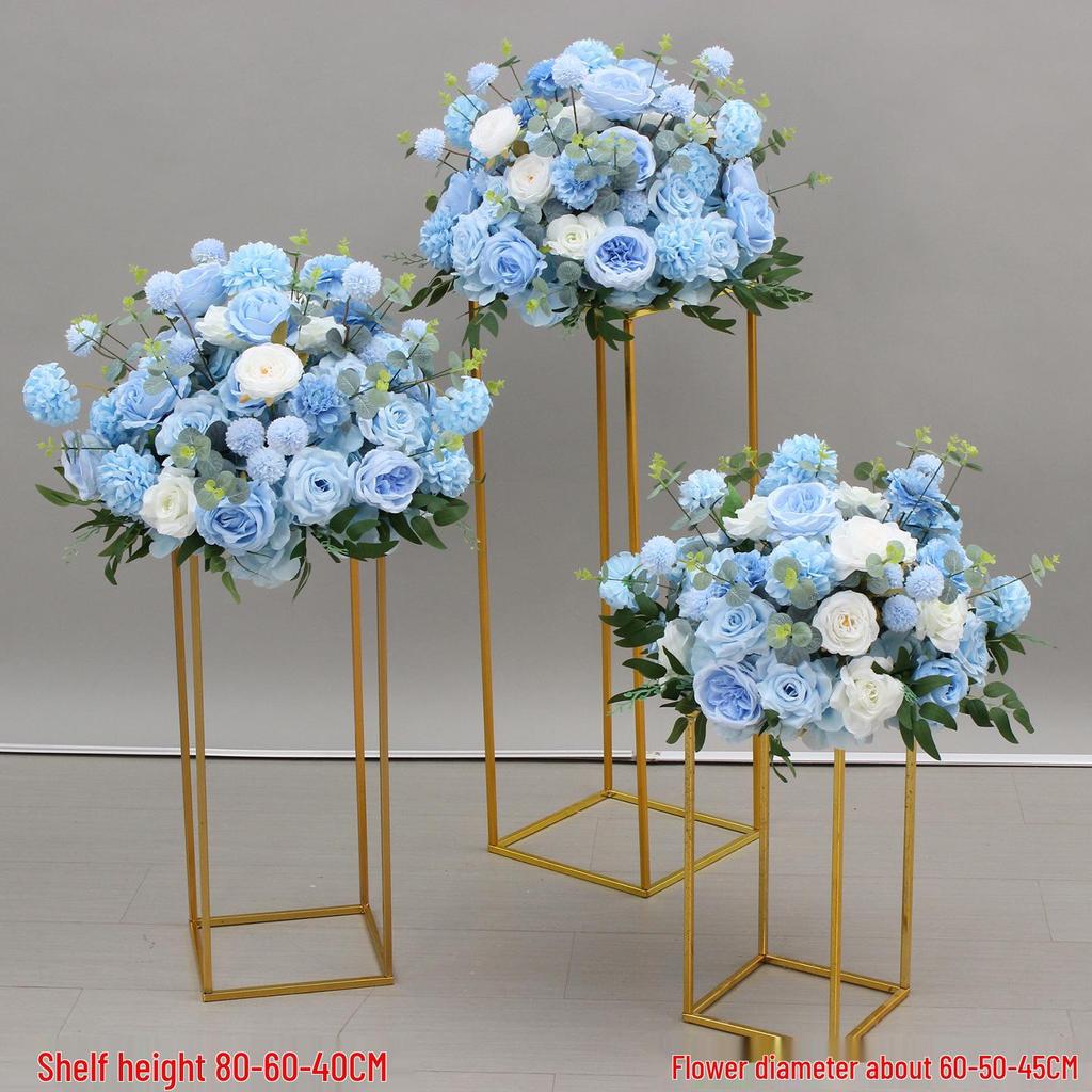 Simulated Silk Floral Arrangement: Round Flower Ball for Aisle, Table, or Wedding Stage Decoration.