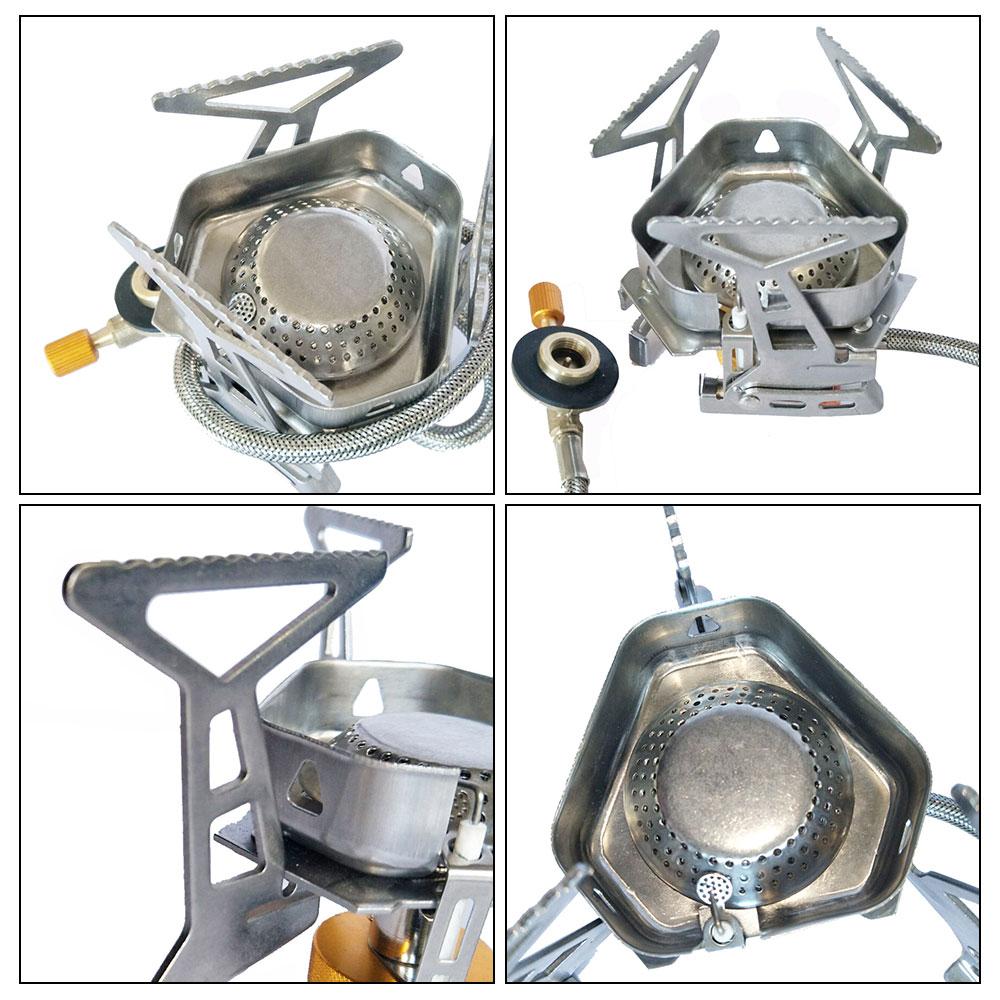 Gasherd für Camping im Freien, winddichter Gasbrenner, tragbarer Picknick-Grillkocher, Speisenwärmer für Rucksackreisen, Wandern, Überlebensausflüge