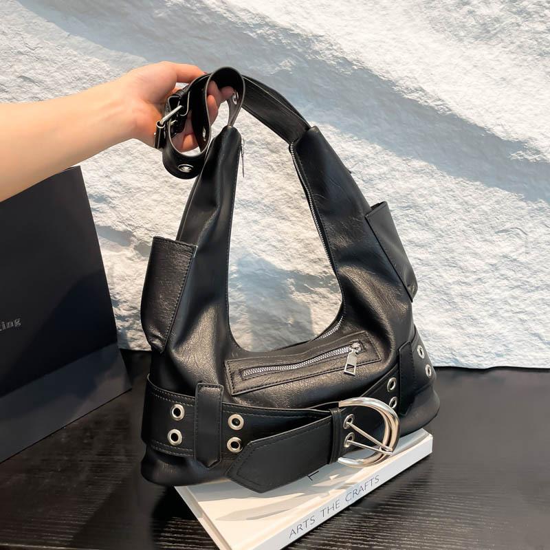 Fashion Spice Girl Style Underarm Bag New Large Capacity Sweet Cool Locomotive Bag Commuter Shoulder Crossbody Bag