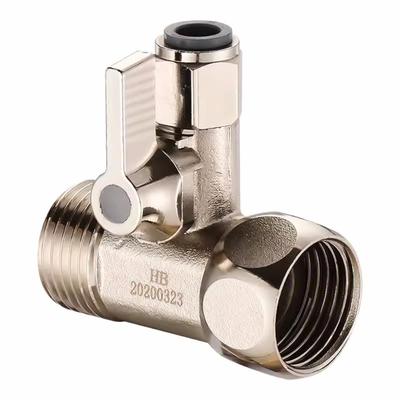 1PC RO Feed Water Adapter 1/2" To 1/4" With Shut-Off Ball Valve Faucet Tap Feed Reverse Osmosis Tee B Cold Hot Water Tube