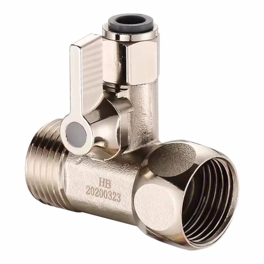 1PC RO Feed Water Adapter 1/2" to 1/4" With Shut-Off Ball Valve Faucet Tap Feed Reverse Osmosis Tee B Cold Hot Water Tube