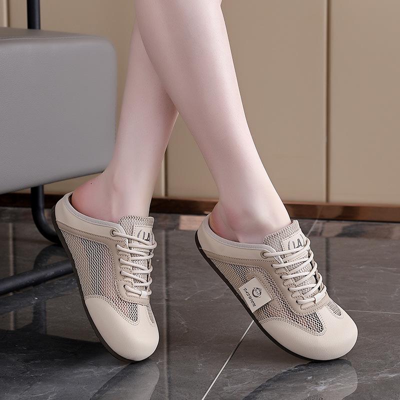 Flat-bottomed outer slippers women's 2025 summer new mesh breathable sports and leisure shoes non-slip women's shoes sandals 8588