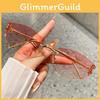 Nonframe Geometric Sunglasses With Metal Construction Uv400 For Travel And Daily Use