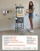 Popcorn Machine with Cart Popcorn Popper Maker 800W 0.2kg Kettle Black