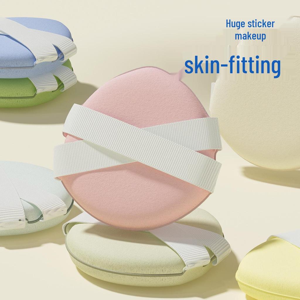 Mochi Double Ribbon Air Cushion Puff: Thick Marshmallow Soft Makeup Sponge, Non-Absorbent.