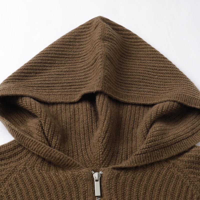 SNOWFLYING Women's 100% Merino Wool Half-Zip Hooded Ribbed Sweater