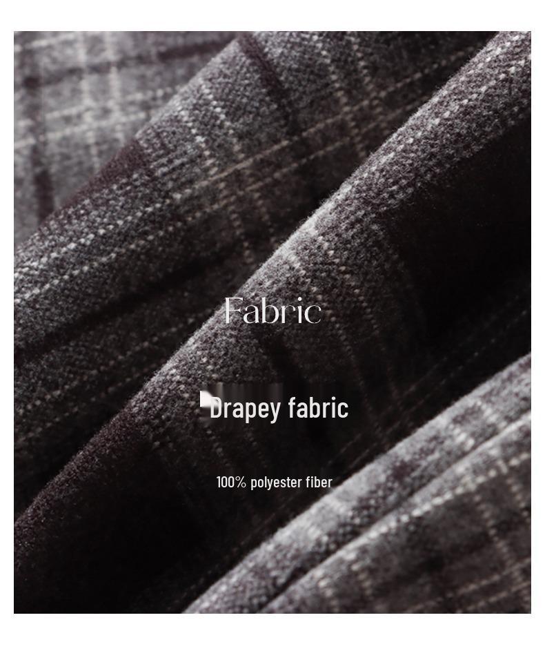 Moqie Retro Wool Plaid A-line Slimming Skirt MQ1000