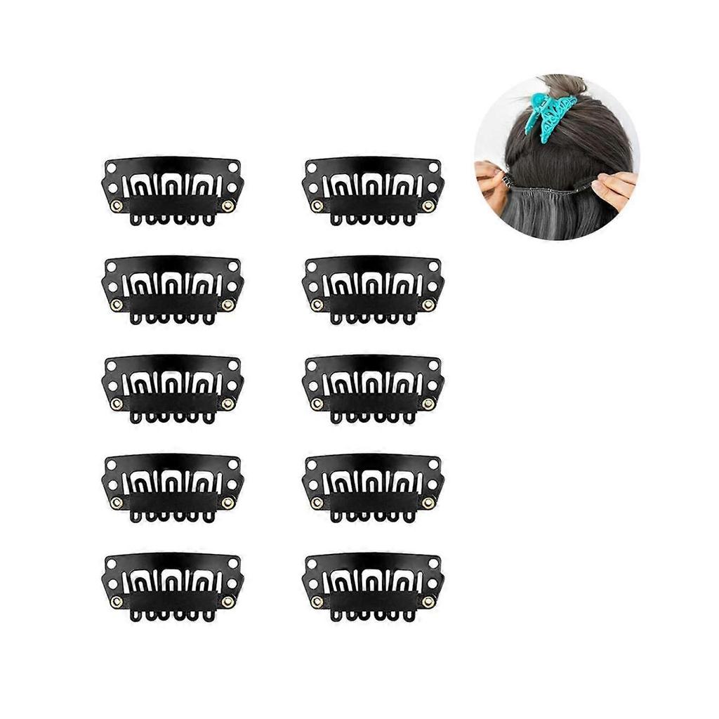 140 Piece Clips Wigs Clips U Shape Snap Clips Iron Metal Replacement Hair Clips Comb Clips For Extensions Wigs-Black