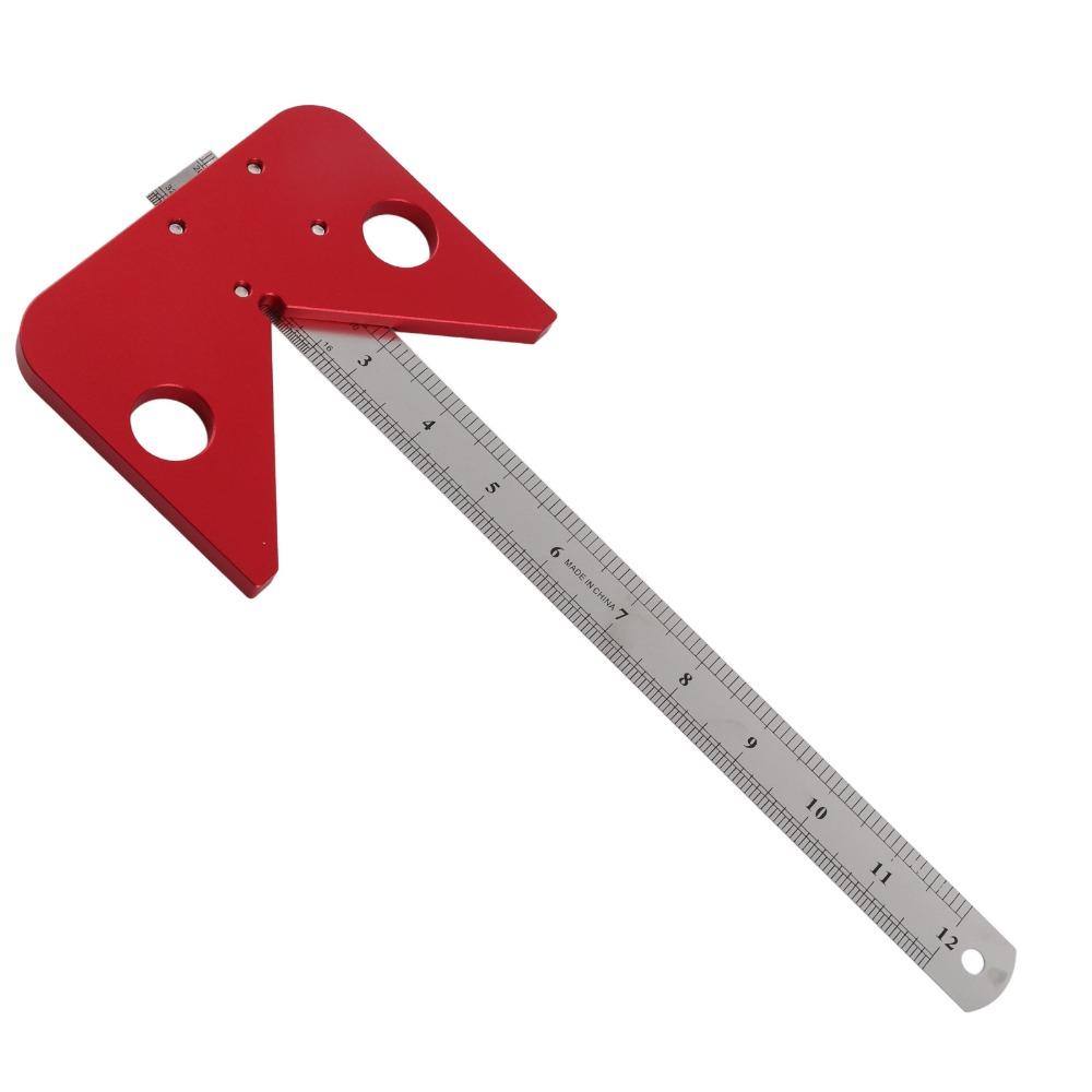 45/90 Grad Mittelpunktsucher Werkzeug Aluminiumlegierung Mittelpunkt Anreißer Holzbearbeitung Anriss und Markierung