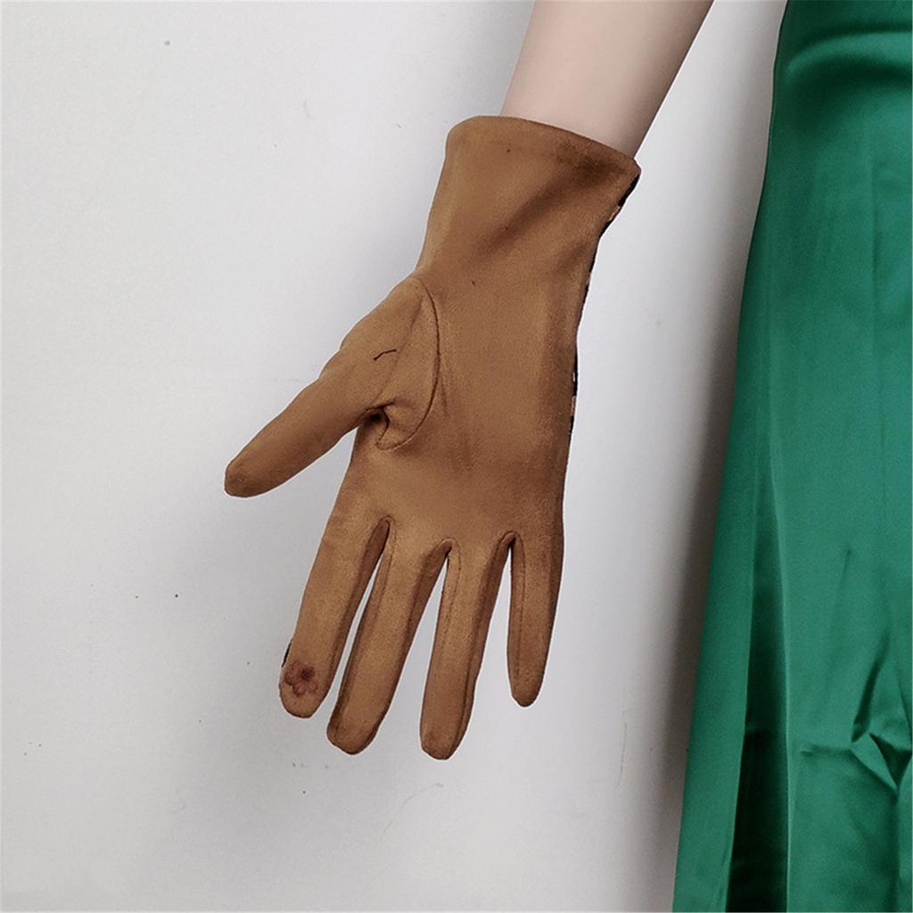 2lots Leopards Short Gloves Ladies Elastic Fabrics Mittens Winter Gloves for Daily Use